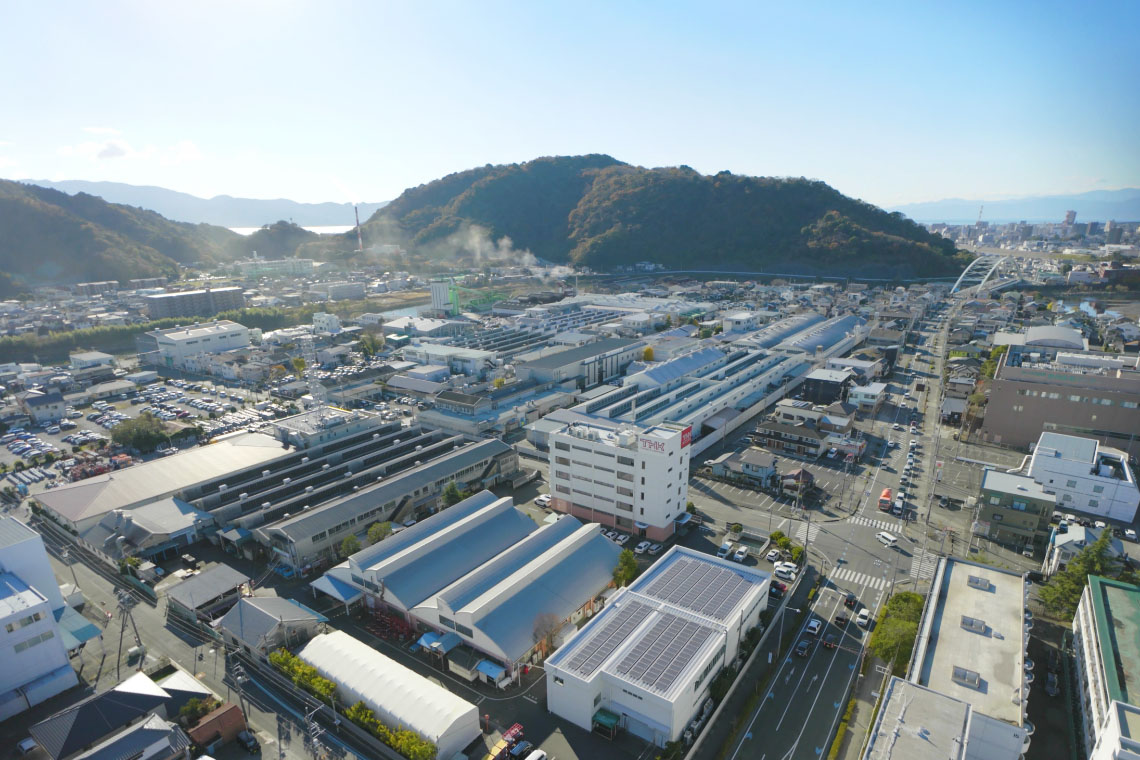 三島工場 上空からの写真